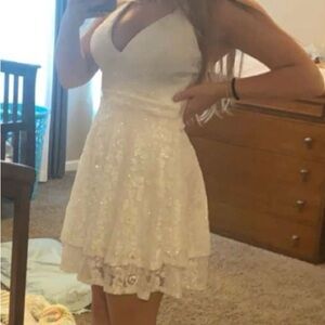 White sparkly homecoming/graduation dress